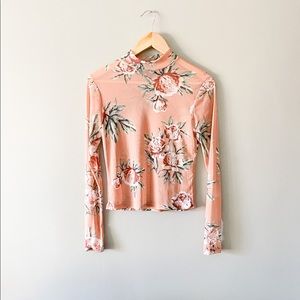 NWOT Mesh Floral Long Sleeve